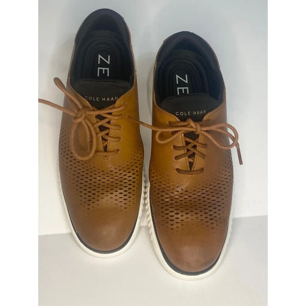 Cole Haan Zerogrand Stitchlite Oxford British Tan Leather Shoes C27879 Mens 7M